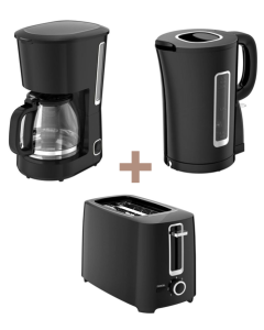 LOT CAFETIERE+GRILLE PAIN+BOUILLOIRE KS.CAFET12BLACK+KS.TOASTBLACK2T+KS.BOUIL17BLACK