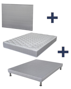 LOT LITERIE EBAC DECO GRIS 140+MADERE+SR9 GRIS FINAUD