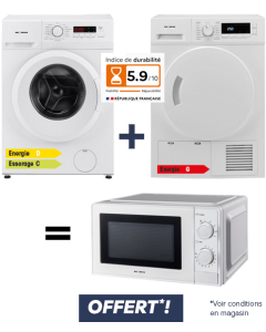 LOT LAVE LINGE+SECHE LINGE+MICRO ONDES HORN HLF612W+HSLC8B+HMO207GW