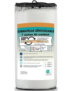 SURMATELAS NON LITIER 140CM X 200CM LINGE DES FAMILLES MEMO 7 ZONES 140X200