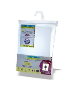 DRAP HOUSSE 80 A 100CM X 190 A 210CM LINGE DES FAMILLES PLURIEL DH 80-100 BLANC