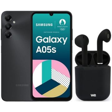 LOT SMARTPHONE GAL.A05S NOIR+ECOUTEURS BT NOIR WE SAMSUNG BUNGALA05SNOIR-MGF