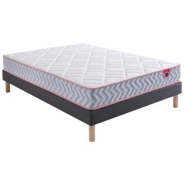 LOT MATELAS+SOMMIER TAPISSIER 140X190CM  MERINOS IC1775314019000