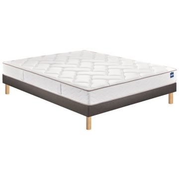 LOT MATELAS+SOMMIER TAP. 140X190CM+PIEDS  BULTEX IC1878614019000