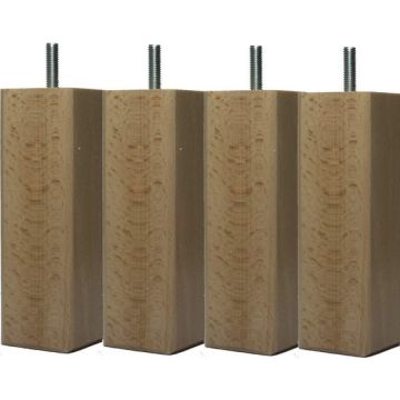 4 PIEDS A TIGE FILETEE POUR SOMMIER TAPISSIER MARGOT M1160X170-VD8-FP-VN CARRE