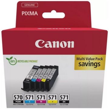 PACK CARTOUCHE D'ENCRE POUR IMPRIMANTE JET D'ENCRE CANON PGI570/CLI571 M.V.PACK