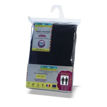 DRAP HOUSSE 140 A 160CM X 190 A 200CM LINGE DES FAMILLES PLURIEL DH140-160TITANIUM