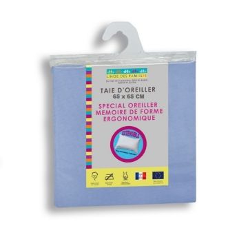 TAIE D'OREILLER 65CM X 65CM  LINGE DES FAMILLES PLURIEL TO 65X65 BLEU