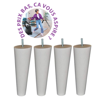 4 PIEDS A TIGE FILETEE POUR SOMMIER TAPISSIER MARGOT S2270X170-VD8-FP-LB VINTA