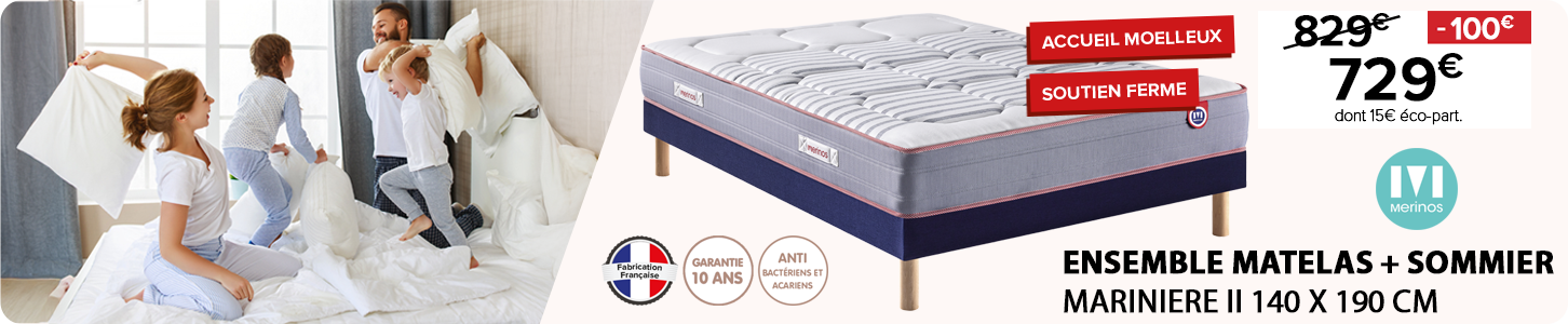 GITEM LITERIE - ENSEMBLE MERINOS MARINIERE II