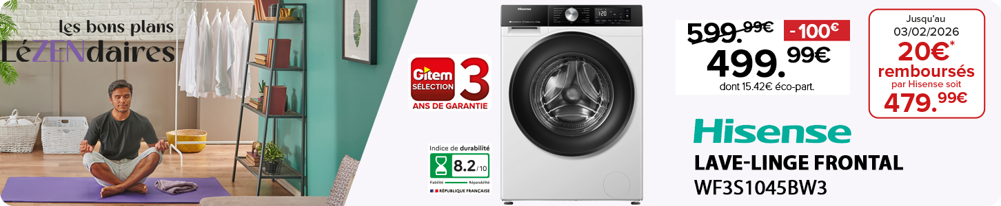 GITEM - Les bons plans LL HISENSE WF3S1045BW3