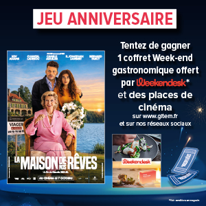 Tentez de gagner un week-end gastronomique et des places de cinéma Jeu Anniversaire : tentez de gagner un week-end gastronomique offert par Weekendesk et des places de cinéma