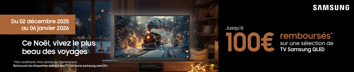 Offre de remboursement différé Samsung TV Noël du 02 décembre 2025 au 06 janvier 2026
