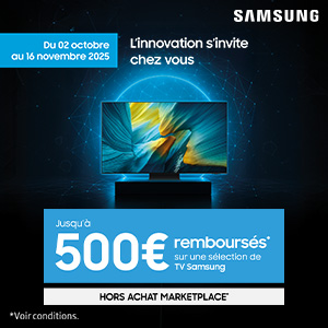 Offre de remboursement différé TV Samsung. Valable du 02 octobre au 16 novembre 2025