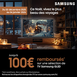 Offre de remboursement différé Samsung TV Noël du 02 décembre 2025 au 06 janvier 2026