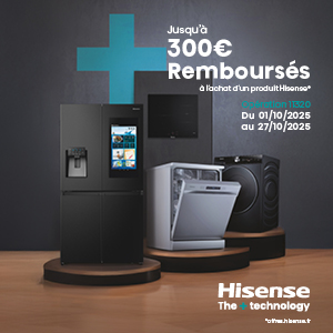 Offre de remboursement Hisense sur une sélection de produits Gros Electroménager : valable du 01 au 27 octobre
