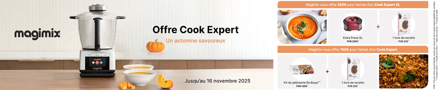 Offre de remboursement Magimix sur une sélection de Cook Expert valable du 01 octobre au 16 novembre 2025